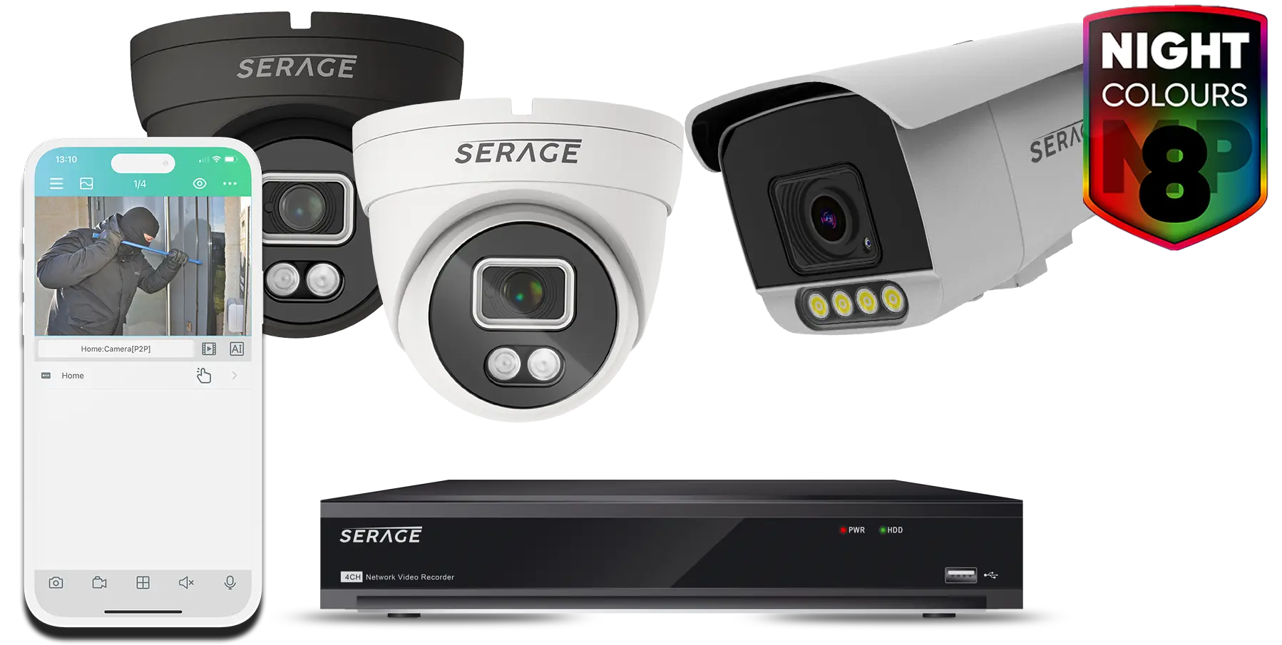 Serage-Smart-AI-HD-4K-8MP-NightColours-CCTV-System
